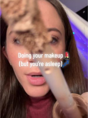 A post by @safespaceasmr on TikTok caption: Sleepy makeup 😴💄#asmr #asmrsounds #asmrvideo #asmrmakeup #asmrroleplay #fyp 