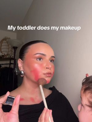 A post by @kyladrichardson on TikTok caption: my toddler does my makeup🥹 @patrick ta @Patrick Ta Beauty @Haus Labs by Lady Gaga @ladygaga #mytoddlerdoesmymakeup #makeup #makeuphacks #momentslikethis 