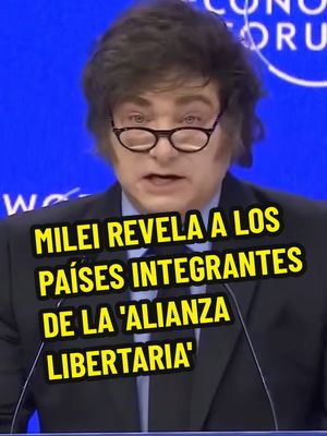 A post by @politicomx on TikTok caption: “Lentamente se ha ido formando una alianza internacional de todas aquellas naciones que queremos ser libres y que creemos en las ideas de la libertad”: Milei  El presidente de Argentina, Javier Milei participó en el Foro Económico Mundial, donde señaló que ya no se siente solo, pues poco a poco se ha formado una alianza internacional con compañeros por las ideas y la libertad como el ‘maravilloso’ Elon Musk; la ‘feroz dama italiana’ Giorgia Meloni; el mandatario de El Salvador, Nayib Bukele; asi como el presidente de Hungría, Viktor Orban, el primer ministro de Israel, Benjamin Netanyahu; además del presidente de Estados Unidos, Donald Trump.