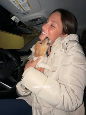 A post by @natalieeraeee on TikTok caption: made the absolute terrible 12hr shift worth it🤍 #fyp #foryou #natalierae #nurse #nursetok #jackrussell #puppy #surprise 