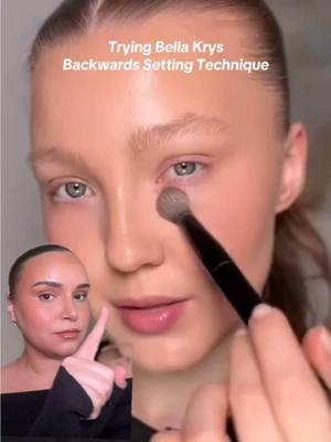 A post by @kyladrichardson on TikTok caption: trying @Bella Krys backwards setting technique for a blurred under eye: press powder first, loose powder second #makeuptips #makeuptechnique #makeuphacks  