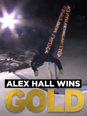 A post by @xgames on TikTok caption: #XGames Aspen 2025 Knuckle Huck gold again belongs to Alex Hall! Alex flashed creative moves like a switch tailbutter corked 540 pullback 360 for his 12th XG medal. He’s now tied with Tanner Hall for 2nd-most in X Games Ski history and just 2 behind @henrikharlaut.