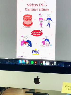 A post by @encoalimentos on TikTok caption: Hagamos stickers de Encolin y Encolina para San Valentín 🫶✨ ¿Los quieres? Mándanos mensajito por WhatsApp y te los pasamos. 💌