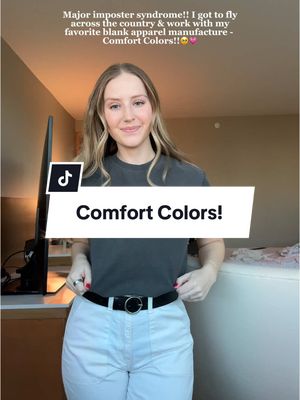 A post by @megannco on TikTok caption: a dream!!!💗 20 year old me would be screaming right now @Comfort_Colors.  🏷️ #blankapparel #comfortcolors #SmallBusiness #entrepreneur #smallbusinessowner #tshirtbusiness 