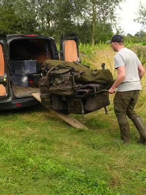 A post by @fox_international on TikTok caption: This will make your life easier! 🛞 We asked Craig Runham what his favourite Fox product is, and for him, the Transporter Power Barrow has helped his carp fishing the most recently! 👌