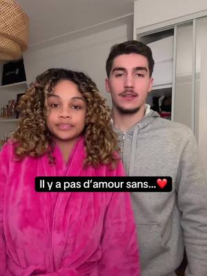 A post by @layannexhugo on TikTok caption: Pour vous, y a pas d’amour sans quoi ??? ❤️ #couple #trend #drole #humour 