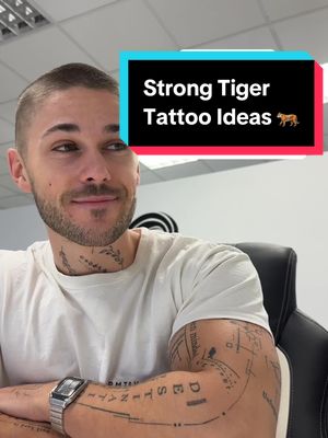 A post by @pmtsketch on TikTok caption: Tiger Tattoos 🐅 #tiger #tigertattoo #tigertattoos #smalltattoos #tattooideas #smalltattoo #minimalistictattoo #animaltattoo #viral #tattoodesign #tattoosketch #tattooart #tattooartist #tattoowork #fy #fd 