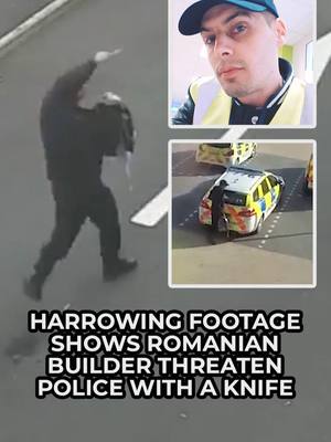 A post by @gbnews on TikTok caption: Harrowing footage of police shooting a man running at them with a knife in October 2022. Marius Ciolac entered the carpark at Ascot Drive Police station in Derby, carrying the blade and a cat inside of a pet carrier rucksack. Ignoring police instructions to drop the weapon, the 35-year-old builder from Romania began smashing windows and police cars.  Police witnesses told a jury he licked the knife and looked possessed. Tasers, a stun grenade and baton round all failed to stop the knifeman before armed officers shot him in the abdomen. He died in hospital. The inquest into his death continues. #Derby #uknews #ukcrime #GBNews