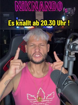 A post by @niknando on TikTok caption: Es wird scheppern und knallen ab 20.30 Uhr in meinem LIVE 💥🔥‼️ #niknando #viral_video #4ermatch #content #bestrafungen 