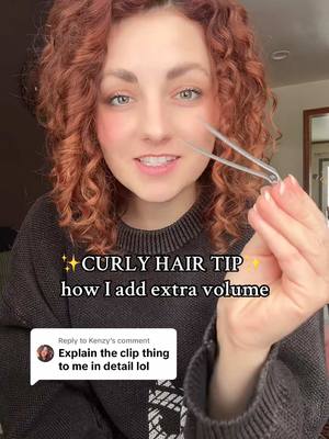 A post by @meganciafre on TikTok caption: Replying to @Kenzy I’m a volume girly so this is one of my fav techniques 🙏🏼 #curlyhair #curlyhairroutine 