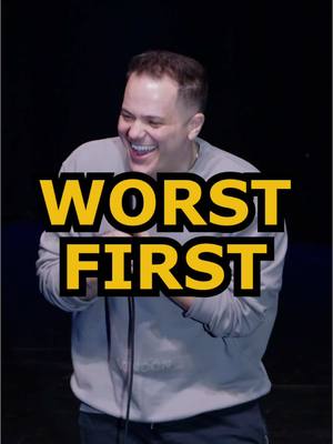 A post by @jeffarcuri on TikTok caption: Worst first  #funny #jokes #crowdwork #standupcomedy #comedy #jeffarcuri #fyp