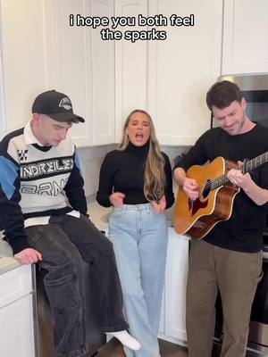 A post by @jonathantilkin on TikTok caption: we hope 😉 you enjoy these kitchen harmonies @gabbybarrett @Anthony Gargiula 🤍 #sing #ihope #gabbybarrett