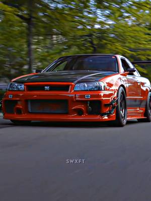 A post by @swxft.404 on TikTok caption: You're excused ⁉️😎 | 🎥@Woyshnis Media #r34 #edit #car #swxft #nissan #teamfx⚜️ #jdm 