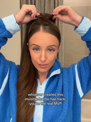 A post by @moniquemrapier on TikTok caption: one of my fav hair hacks EVER!!! was not expecting this to work 😳 OBSESSED! #hairstyle #hairhack #hairhacks #hairstyles #ponytail #easyhairstyles 