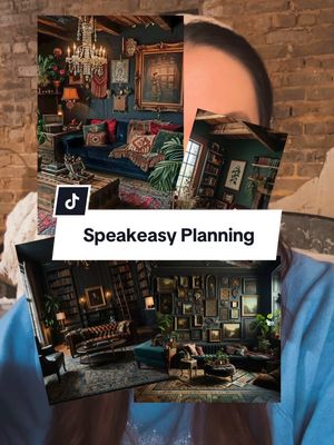 A post by @thecolorofourhome on TikTok caption: Check out our plans for our next project starting THIS WEEKEND! #speakeasy #academiadetiktok #hiddenroom #moodyaesthetic #vintagestyle #roomrenovation 