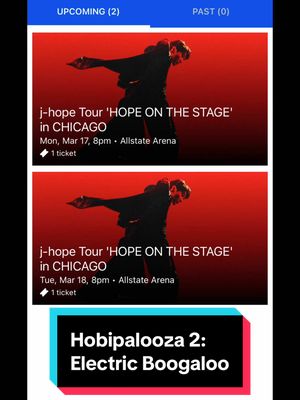 A post by @beckysioux on TikTok caption: I did get tix for Hobipalooza 2: Electric Boogaloo ☺️ But I had to go the reseller route 🫤 Still, I’m just happy I will be there to see Hobi bring it once again to Chicago. I’m also really hoping we get much of the same setlist we got at Lolla with his new albums mixed in. It’s gonna be so good 🥰 #Hobi #jhope #제이홉 #HOPE_ON_THE_STAGE_TOUR #jhope_TOUR #BTSARMY #BTS 