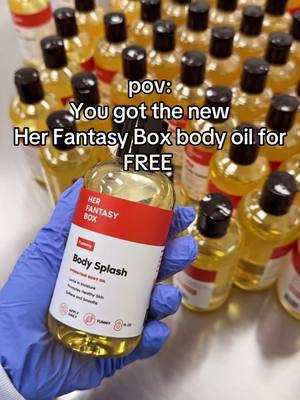 A post by @herfantasybox on TikTok caption: 👋🏾 Raise your hand if you want a free sample? If you’ve ever tried her fantasy box let us know how you like it 👀 #bodyoil #SelfCare #hygieneproducts #herfantasybox 