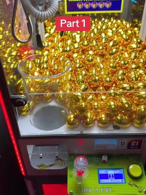 A post by @kezza1601 on TikTok caption: #claw #machine #goldenegg #key #arcade #bristol 😵😵