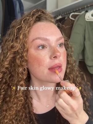 A post by @amandaasad on TikTok caption: Fair girls tap in 🤔 @Tower 28 Beauty @Charlotte Tilbury @Saie @makeupforever @Patrick Ta Beauty #fairskin #curlyhair #grwm 