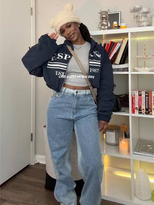 A post by @hbelllla on TikTok caption: Daily 02 | today we went to see a movie @FashionNova 📺 items: Midnight In Spain Cotton Jacket - Royal |  Leave You Alone Utility Straight Leg Jeans - Medium Wash #whatiworethisweek #chilloutfits #ootds #outfitideas