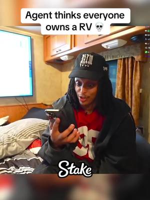 A post by @tj.clipalot on TikTok caption: Agent thinks everyone owns a RV 💀