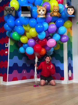 A post by @zhong on TikTok caption: Can balloons make me fly?
