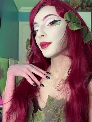 A post by @strawberryasra on TikTok caption: Maybe if it’s not too cold out today, I’ll take the bus and go to the thrift store be by myself (something that makes me a bit anxious 😅) #cosplay #poisonivy #poisonivycosplay #youregreen 