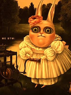 A post by @paulsonssfilms on TikTok caption: I fear i’m gonna start seeing this in my dreams- | #irenaaizen #bunny #relatable #painting #edits #fyp #vsp 