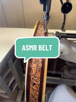 A post by @tdcustomleather on TikTok caption: ASMR Belt #asmr #belt #weenidog #brahman #custombelt #leather #leatherwork #tooleeather 