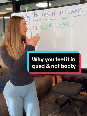 A post by @shelbyrobinss on TikTok caption: Why you’re feeling “booty” exercises in your quads