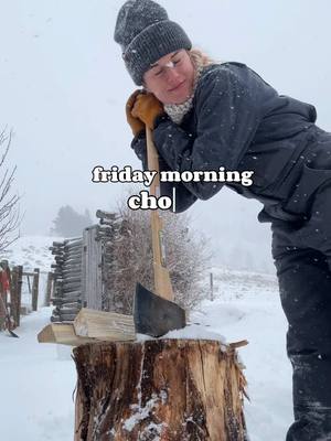 A post by @steadyrein on TikTok caption: finally feelin’ like winter❤️ #montana #winter #snow #homestead #ranchlife 