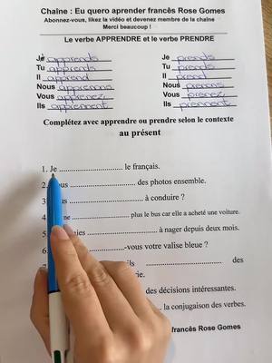 A post by @euqueroaprenderfrances on TikTok caption: Exercice de français #LIVEhighlights #TikTokLIVE #LIVE #euqueroaprenderfrancês #français #apprendrelefrançais #exercice #parlerfrancais #fyp #france 