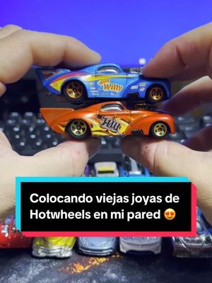 A post by @themonsternach on TikTok caption: Colocando viejas joyas de Hotwheels en mi pared 😍 #hotwheels #hotwheelscollections #diecast #carcommunity #lentejas 