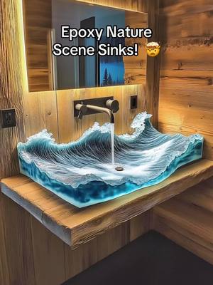 A post by @inspiringdesignsnet on TikTok caption: Epoxy nature scene sinks! Absolutely stunning! 👏👏 #epoxyresin #epoxyart #interiordesign #tiktokmademebuyit 