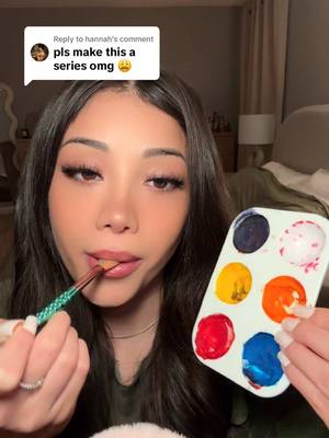 A post by @sassysoundsasmr on TikTok caption: Replying to @hannah Edible paint don’t worry! #asmr #fyp #paint 