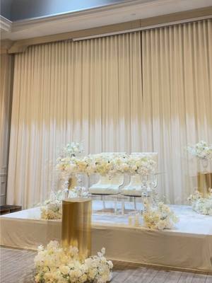 A post by @nrzdecor on TikTok caption: Replying to @Timeless By Nisha i only use velvet fabric for stage cover- as it doesn’t wrinkle easily if it’s stored properly! #wedding #toronto #torontoeventdecor #wedding #weddingdecoration 