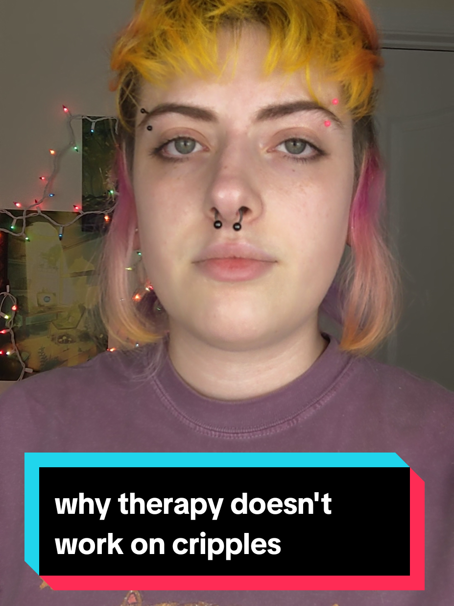 A post by @ashmurdock_ on TikTok caption: What has been y’all’s experience with therapy? What has worked or not worked for you? Personally, I’ve been through 11 different therapists who used different models of therapy and none of them have helped. Many have made things worse. By far the most helpful for me has been working to build my own version of DBT and IFS, which I plan to share in the future if people are interested! #therapy #mentalhealth #disability #antipsychiatry 