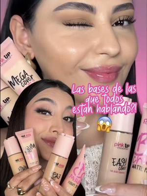 A post by @pinkupcosmetics on TikTok caption: Tu BASE PERFECTA es de Pink Up. 🤎✨ La marca #1 en bases de maquillaje. 🥇 ¡4 OPCIONES para CADA OCASIÓN! 💁🏻‍♀️ ¿Ya tienes tu favorita?  ✨ Matte Cover 12 Hrs | 💧 Easy Cover | 🌟 Mega Cover | ☁️ BB Cream Matte Finish #PinkUp #BasesDeMaquillaje #ComoElegirBaseDeMaquillaje #Makeup #PinkLovers #tiktok 