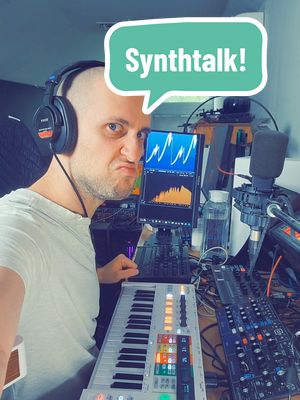 A post by @aaronbatzdorff on TikTok caption: Hey Synthtok, did you hear that? 😏🎶 #synthtok let's #talksynths #synthtalk #synth #synthesizer #modelD #behringer #keysteppro #arturia #drumlogue #korg 