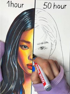 A post by @juliagisella on TikTok caption: Which side wins? Vote at the end of the video✨🫶🏻 #art #blackpink #drawing #jennie #asmr @blackpinkofficial @JENNIE 