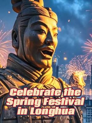 A post by @longhua_shenzhen on TikTok caption: The Terracotta Warriors have come to Shenzhen Longhua to celebrate the New Year! This Spring Festival, they’re embarking on a super fun journey in Longhua. Want to know where they’ve been? Click on the video and join us as we uncover the Terracotta Warriors' adventure in Longhua. #Shenzhen #Longhua #AI #SpringFestival #Fyp