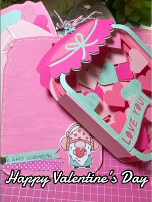 A post by @aly.vaher on TikTok caption: #HappyValentinesDay #Cute #Crafty #Paper #scrapbooking #fypシ゚ #ILOVEYOU #MiniAlbum #MasonJarHeartf