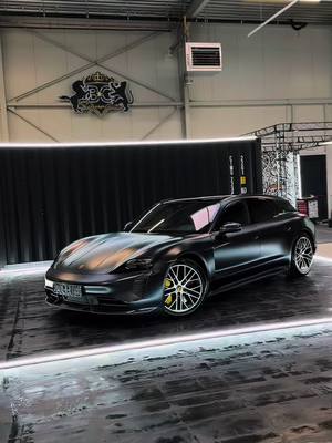 A post by @bcsignature on TikTok caption: The Porsche Taycan Stealth Turismo 🖤😎 #carlove #carlovers #cartok #carsofinstagram #carlife #carlifestyle #wrap #carwrap #carwrapping #ppf #xpel #porsche #porschelife  #porschelove #porschelover #porschelifestyle #luxurycar #taycan 