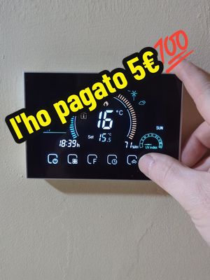 A post by @lucaspinasmart on TikTok caption: termostato wifi acquistato a 5€ #casasmart #smarthome #smarthometechnology #homeassistant 