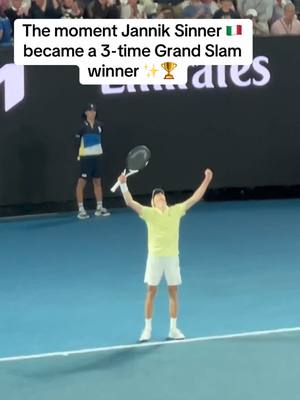 A post by @rolandgarros on TikTok caption: Back-to-back Australian Open titles ✅ #AusOpen #RolandGarros #SportsTikTok #Tennis #Sinner @Australian Open 