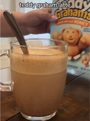 A post by @atasteofmichelle on TikTok caption: 2 tsp brown sugar  1 tsp honey  1 tsp ground cinnamon  Espresso  Milk  #bigmamacooks #teddygrahamlatte #teddygrahams #latterecipe #coffeerecipe #nespresso 