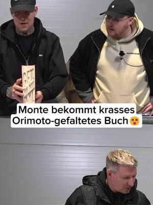 A post by @montanablackclips on TikTok caption: Monte bekommt krasses Orimoto-gefaltetes Buch😵 #monte #montanablack #montanablack88 #zarbex #schradin #getonmylvl #buchg #orimoto #kust #artist #viral #highlight #special