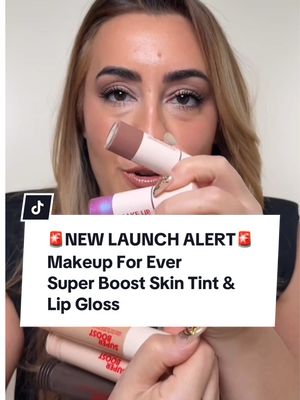 A post by @thelipsticklesbians on TikTok caption: #MakeUpForEverPartner Beauty queens, this is a big moment for us…I’m INTENTIONALLY leaking a product launch! 🤣 This is not just any product either - it's the brand new Super Boost FRANCHISE from @makeupforever! We have their NEW Super Boost Moisture-Boosting Skin Tint and Super Boost Moisturizing and Plumping Lip Gloss. The moisturizing skin tint is light, glowy, and buildable with hydration that hits for hours and the plumping gloss is something I was not prepared for - she’s cushiony, super shiny, and gives that glassy, plumped-up shine in one swipe. Also, the custom lip gloss applicator is beautiful—the artistry really was on the forefront of the teams' mind and it shows!  I was actually invited to their NYC office a few months ago to preview these products and I'm so happy to finally be able to share them with you - I couldn’t be more excited, especially because my beloved artist colored pencils now have lip gloss siblings. Who has been dying to try these? Don't forget to grab yours in the @sephora app now!♥️  #makeup 