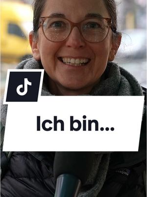 A post by @easygerman on TikTok caption: Ich bin… 🤷‍♀️ Janusz war auf der Straße unterwegs und hat Menschen gebeten, diesen Satz zu vervollständigen. Schreibt uns euren Satz in die Kommentare!☺️ #sein #deutschlernen #learngerman 