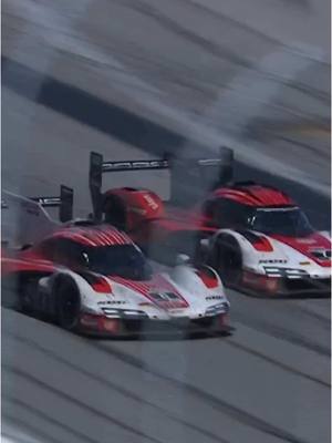 A post by @nbcsports on TikTok caption: BACK AND FORTH NASR AND CAMPBELL GO FOR THE WIN IN THE ROLEX 24 WITH JUST MINUTES REMAINING! #racing #cars #sportscars 